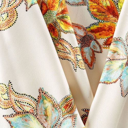 Креп 026-08379 сливочный принтованный