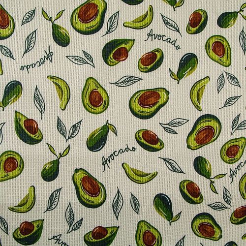 Полотно вафельное 007-13889 разбеленный желтый принтованный