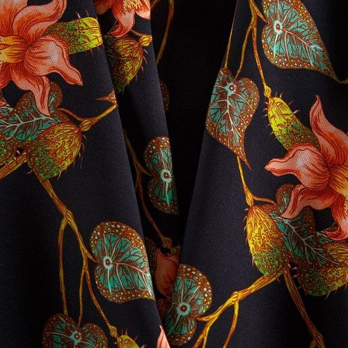 Вискоза 009-16550 черный принтованный