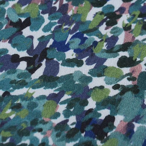 Креп 026-12179 зеленый мультиколор