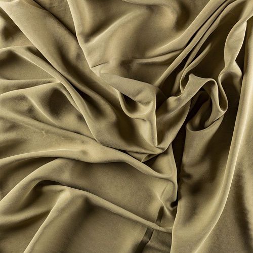 Шелк-батист натуральный К15-1285 табачный однотонный