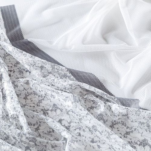 Тюль жаккардовый h-300 см 02-01-09078 серо-молочный