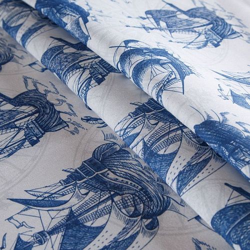 Ткань портьерная H-280 см 19-02-15857 белый принтованный