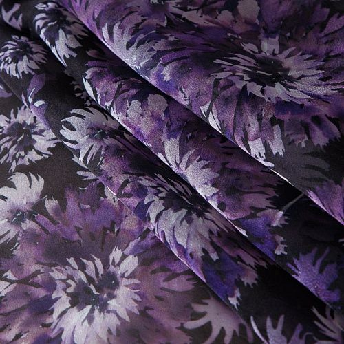 Шифон 068-17410 черный принтованный