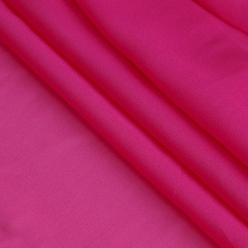 Креп-шифон шелковый 027-17095 розовый однотонный