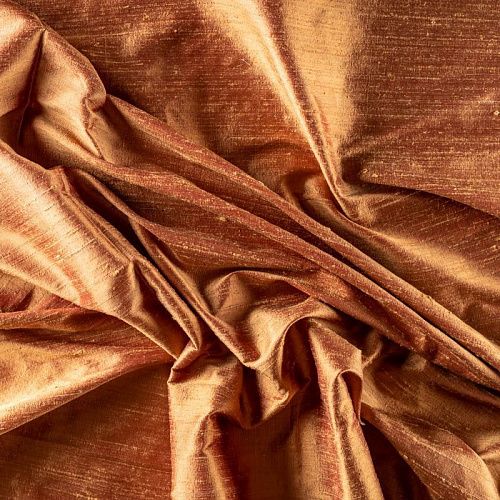 Дикий шелк К16-003 золотисто-медный однотонный