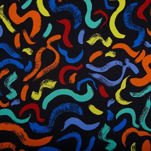 Трикотаж 056-16835 черный принтованный