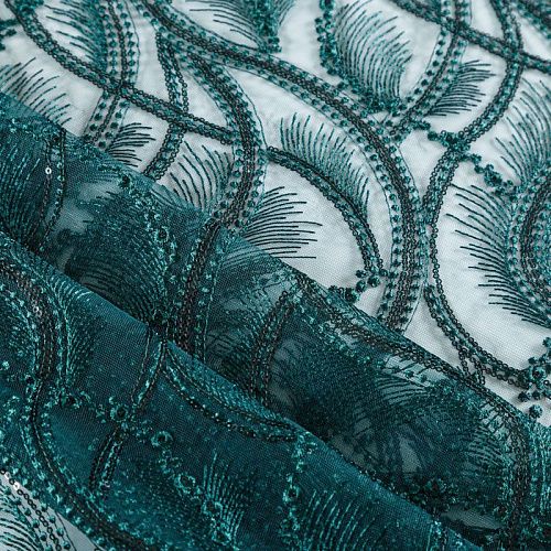 Гипюр 012-05436 темно-изумрудный 