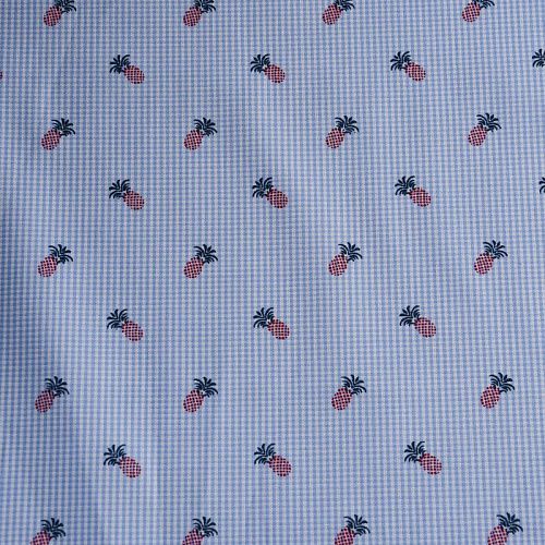 Хлопок плательно-рубашечный 049-12084 голубой принтованный