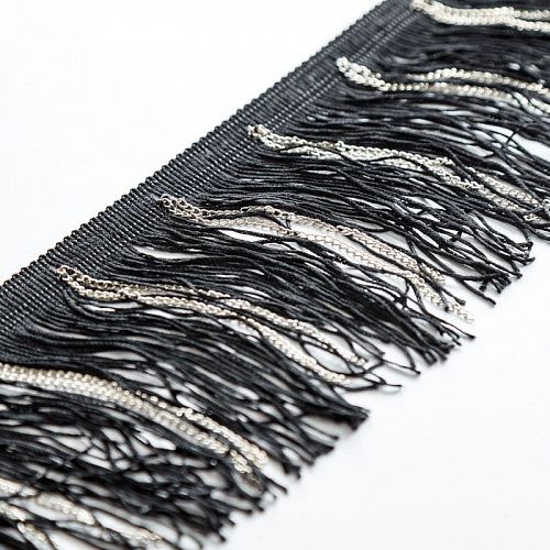 Бахрома 95 мм с цепочками PA0209 черный