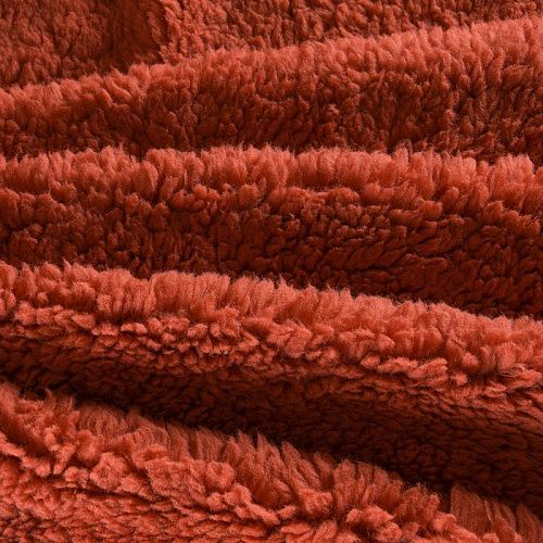 Мех искусственный 037-11889 темно-коралловый однотонный