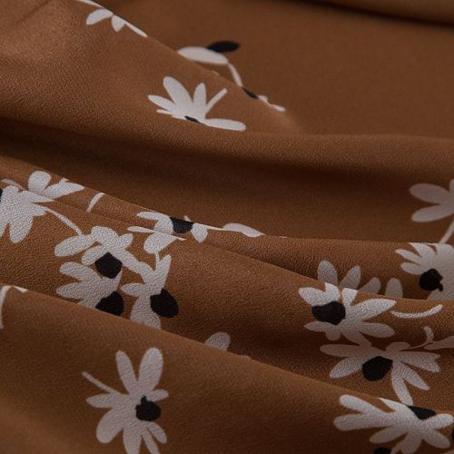 Крепдешин шелковый MaxMara 028-19272 карамельный принтованный