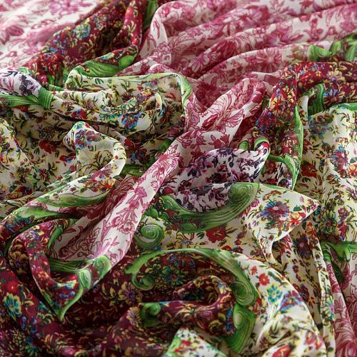 Шифон 068-08399 винный принтованный