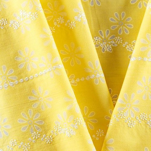 Хлопок с вышивкой 063-08452 лимонно-желтый однотонный