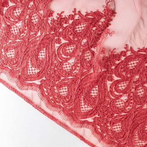 Гипюр К03-555 багрово-красный