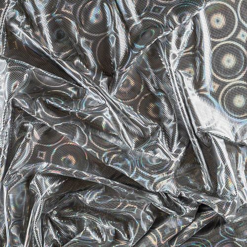 Трикотаж лазер К33-614 серебристый однотонный