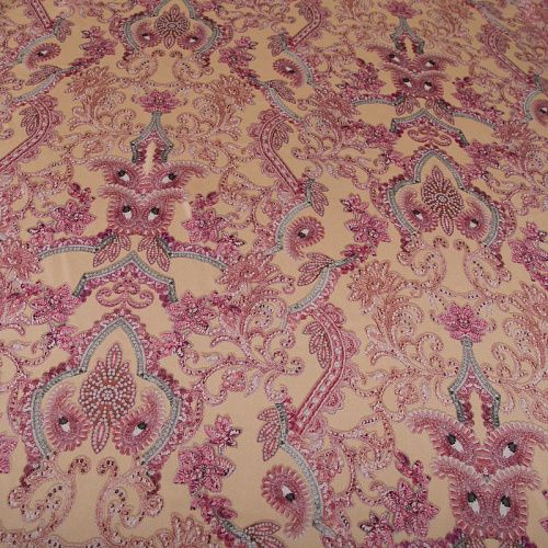 Шелк натуральный Etro 064-19247 персиковый принтованный