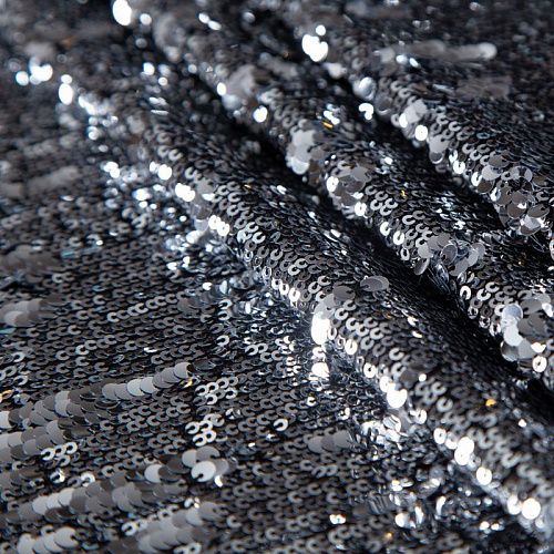 Пайетки на сетке 055-20188 серебро