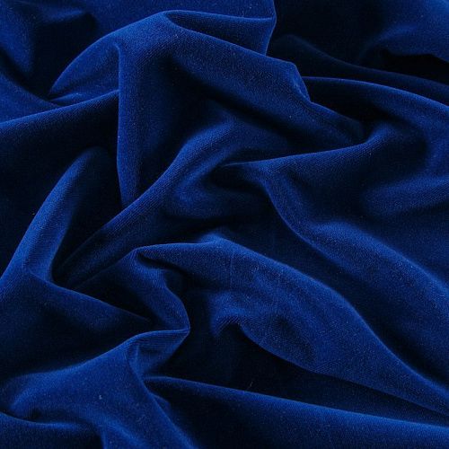 Ткань портьерная негорючая бархат 09-02-13722 темно-синий однотонный