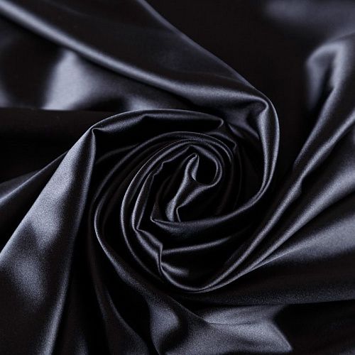 Сатин стрейч 001-09748 черный однотонный