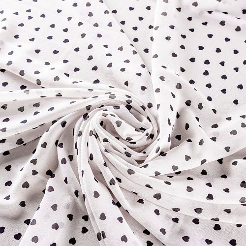 Креп-шифон 027-01431 выбеленный розовый принтованный