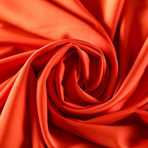 Сатин стрейч 001-07634 оранжево-красный однотонный