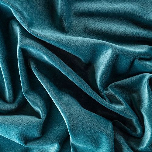 Ткань портьерная бархат 529-02-144 сине-зеленый однотонный