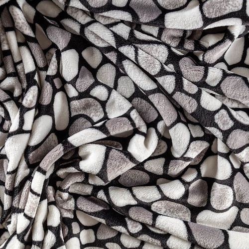 Флис-мех К33-478 белый принтованный