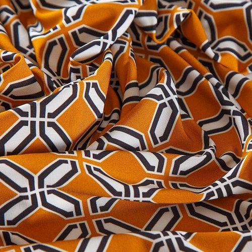 Трикотаж 056-16848 тыквенный принтованный