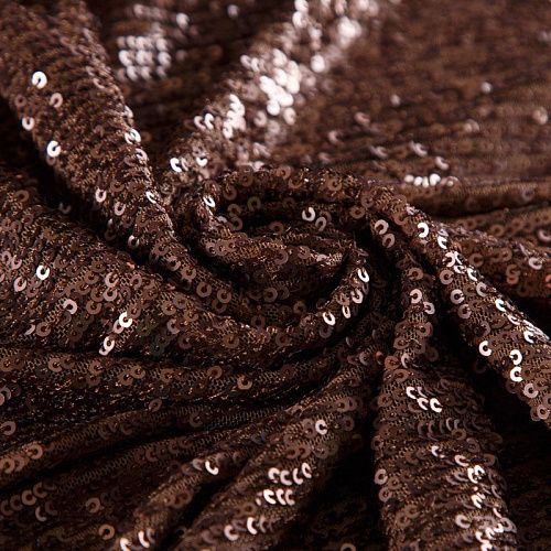 Пайетки на сетке 055-16842 шоколадный