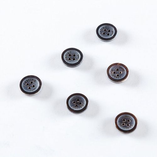 Пуговица с проколами 15 мм пластик 496798 темно-серый 