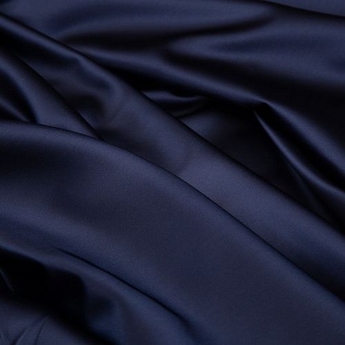 Сатин стрейч 001-18274 темно-синий однотонный