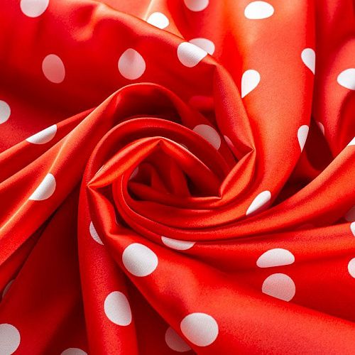 Шелк синтетический 065-01330 красный принтованный
