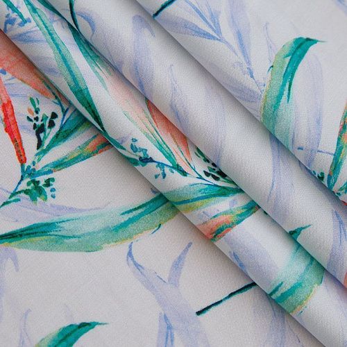 Штапель 069-17523 белый принтованный