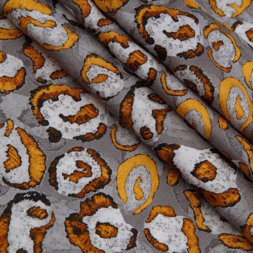 Шелк-штапель 069-17415 серый принтованный