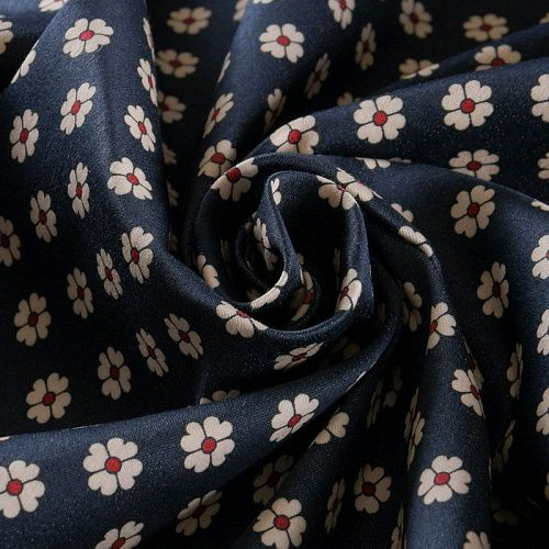 Коттон стрейч 063-11956 темно-синий принтованный