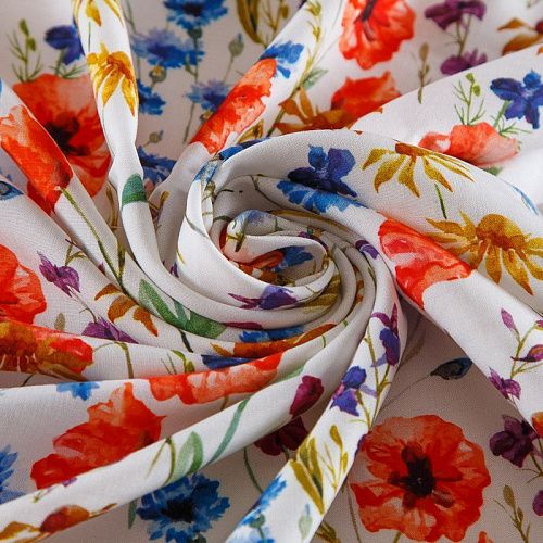 Штапель 069-17526 белый принтованный