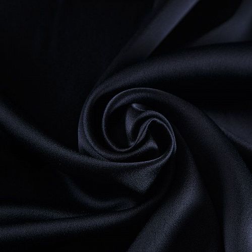 Креп-атлас (кади) 026-16784 черный однотонный