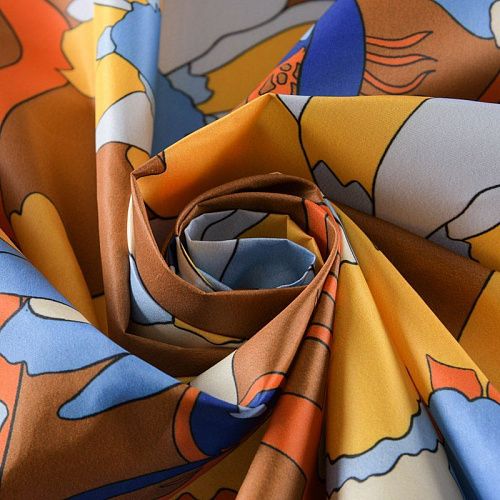 Ткань плащевая 042-11733 корица принтованный