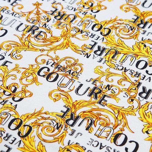 Трикотаж пике 056-12514 белый принтованный