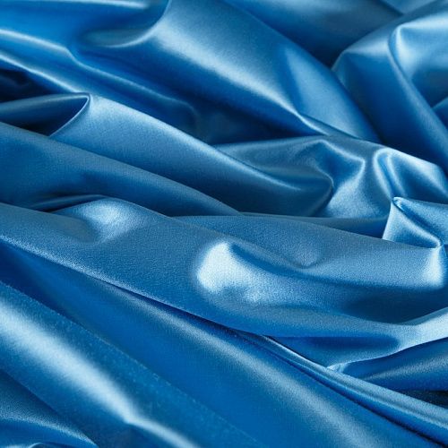Сатин-коттон стрейч 063-16455 голубой однотонный