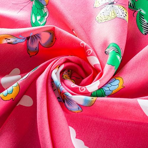 Штапель 069-01601 col.4 карминно-розовый принтованный