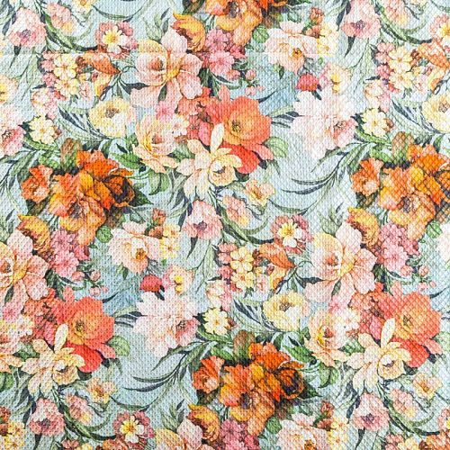 Жаккард 017-03554 голубой принтованный