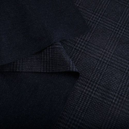 Трикотаж 056-14617 темно-синий принтованный