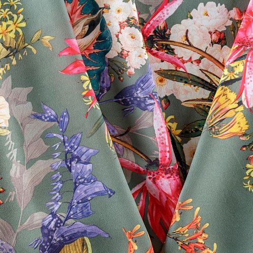 Креп 026-08368 шалфейный принтованный