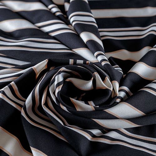 Ткань плательно-рубашечная 049-08391 молочно-черный