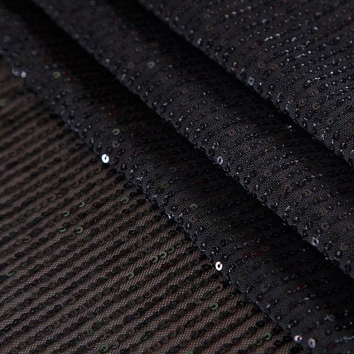 Пайетки на сетке 055-17901 черный