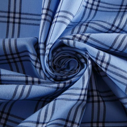 Хлопок плательно-рубашечный 049-12252 голубой принтованный