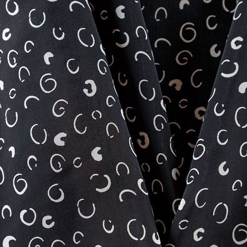 Вискоза 009-08632 черный принтованный