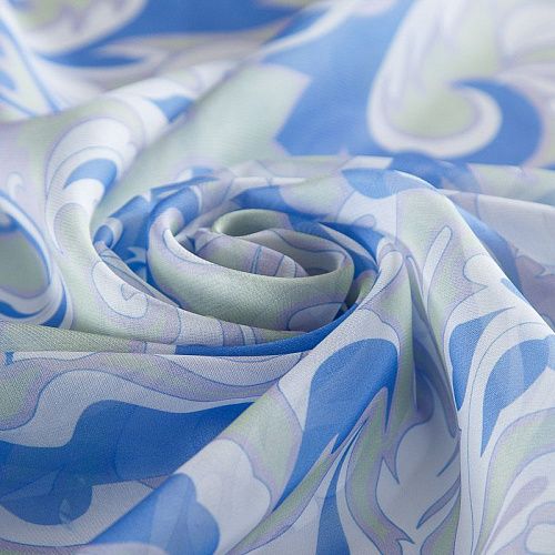 Шифон 068-17367 фисташковый принтованный